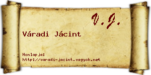 Váradi Jácint névjegykártya